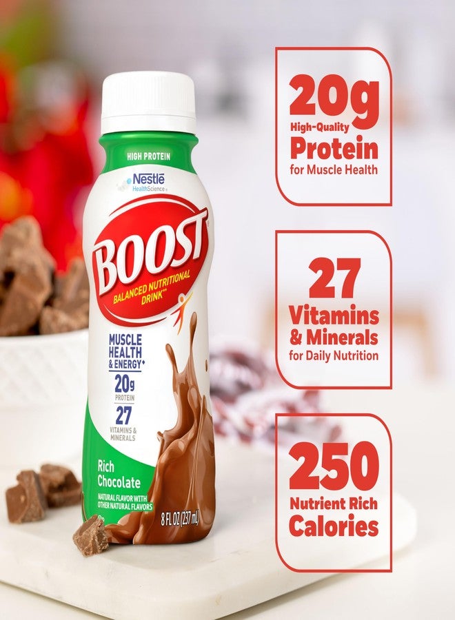 BOOST High Protein Ready to Drink Balanced Nutritional Drink, Rich Chocolate, 8 FL OZ (Pack of 6) - Image 4