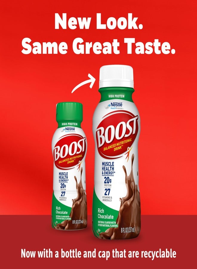 BOOST High Protein Ready to Drink Balanced Nutritional Drink, Rich Chocolate, 8 FL OZ (Pack of 6) - Image 2