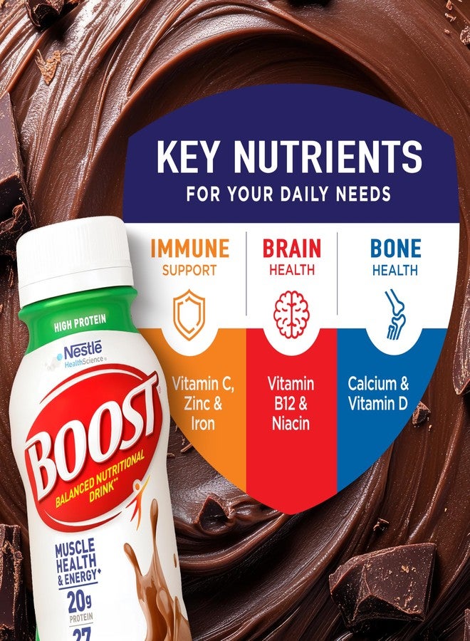 BOOST High Protein Ready to Drink Balanced Nutritional Drink, Rich Chocolate, 8 FL OZ (Pack of 6) - Image 3