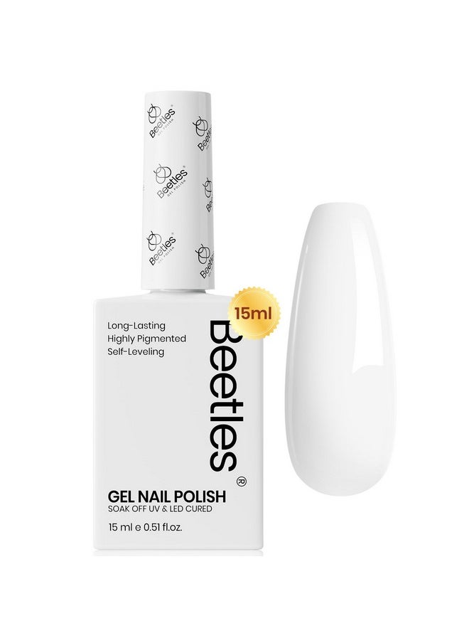 beetles Gel Polish - Beetles Gel Nail Polish, 15ml White Gel Polish Nail Gel Pure Elegance, Soak Off UV LED Nail Lamp, Home Salon DIY Design Art Manicure Gifts for Women, 1Pcs 0.5Oz Colorful Bottle Gel - Image 1