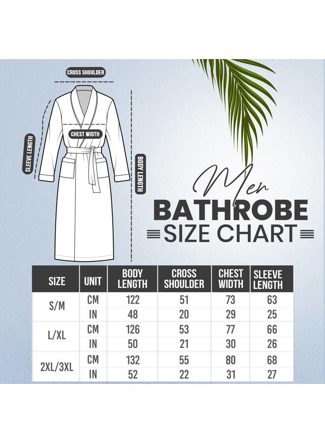 NY Threads Mens Robe, Luxury Plush Fleece Mens Bathrobe, Spa Bath Robe for Men, Burgundy and Black, XX-Large-3X-Large (Pack of 1) - Image 2