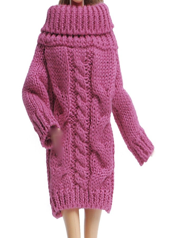 BJDBUS Winter Turtleneck Sweater Clothes for 11.5 inch Girl Doll Accessories (Rose) - Image 1