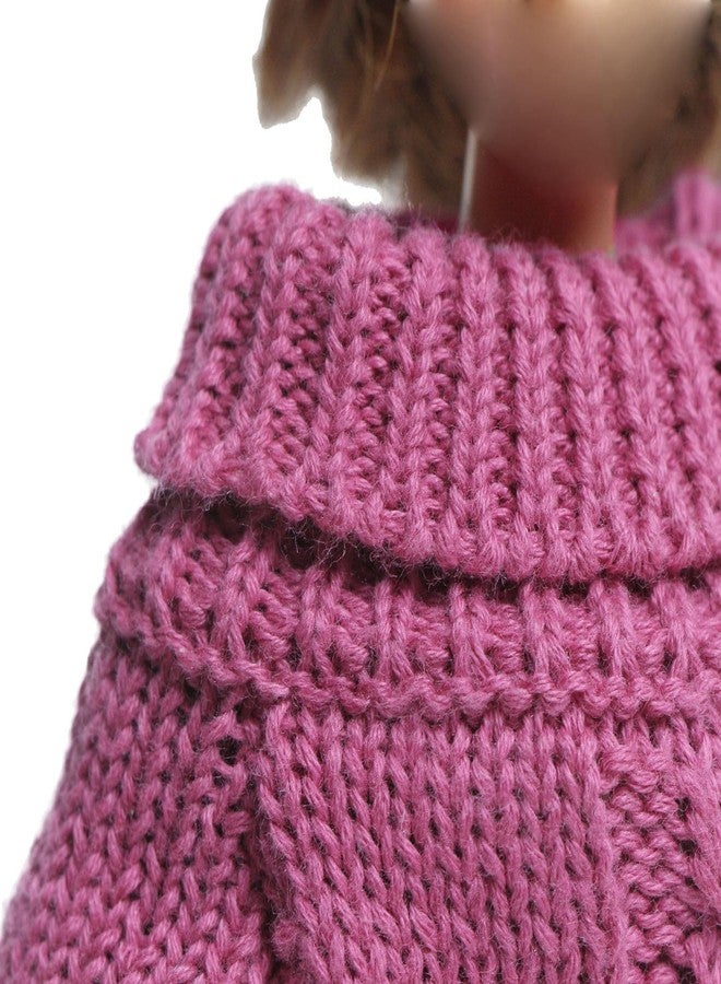 BJDBUS Winter Turtleneck Sweater Clothes for 11.5 inch Girl Doll Accessories (Rose) - Image 5