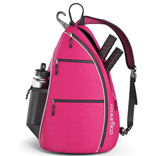 Athletico Sling Bag - Crossbody Backpack for Pickleball, Tennis, Racketball, and Travel for Men and Women (Pink) - Image 1