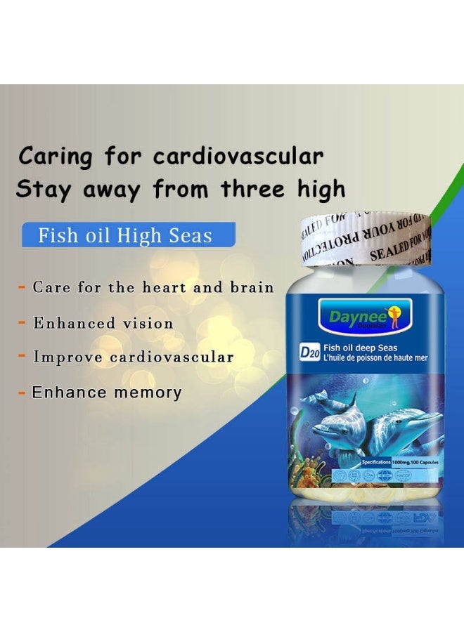 Daynee Omega 3 Fish Oil D20 – Deep Sea Triple Strength, 2160mg Active Omega-3 (EPA & DHA), 1000mg Capsules, 100 Count – Heart, Brain & Joint Support, Cardiovascular Health, Pure Triglyceride Fish Oil - Image 4