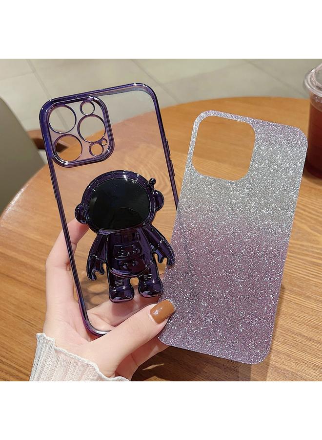 Zaboon Case For iPhone 11 Pro Max Astronaut Holder Gradient Glitter Powder Phone Case - Image 3