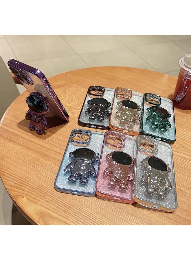 Zaboon Case For iPhone 11 Pro Max Astronaut Holder Gradient Glitter Powder Phone Case - Image 2