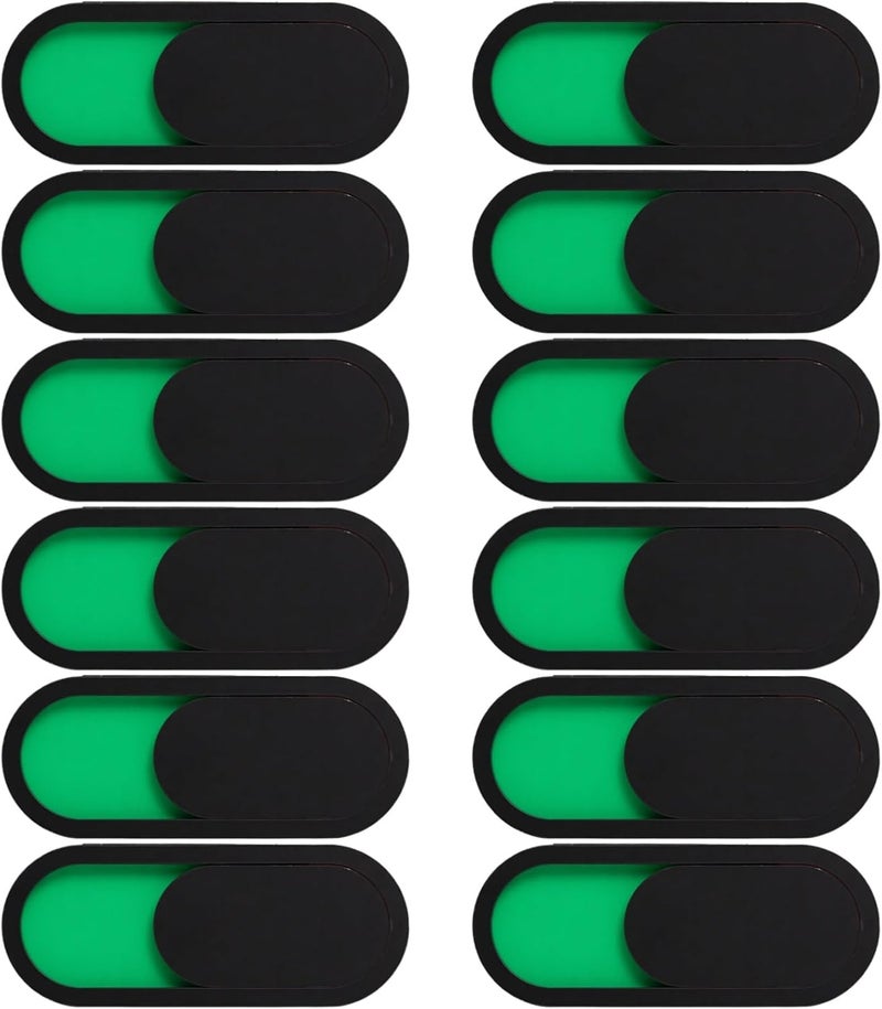Webcam Acrylic Privacy Cover, Red/Green Status Indicator Sliding, Simple Installation, Set of Twelve, Tablets, Pcs, Laptops, 1.57 in (4 Cm) by 10 in Compatible - Image 1