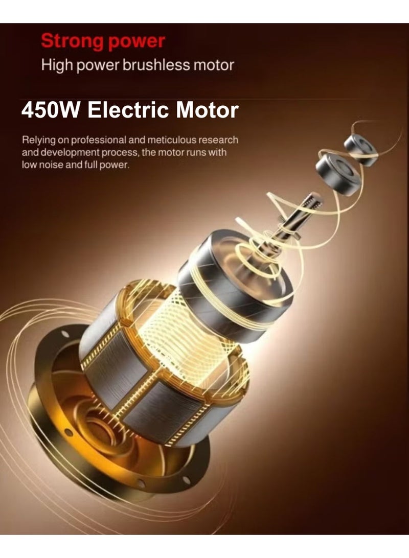 كاميل دراجة كهربائية ITQ-2 Pro للبالغين، بقدرة 450 واط، إطارات مقاس 14 بوصة، مدى يصل إلى 65 كم، مزودة بمرايا جانبية وسلة، باللون الأسود. - Image 4