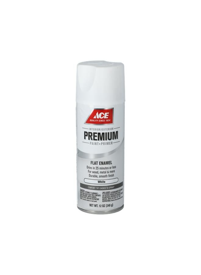 ACE Premium Flat Enamel Spray Paint White 12oz - Image 1