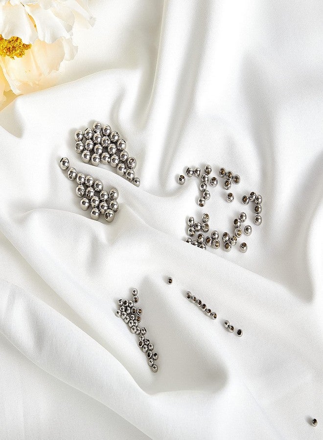 Canlierr 120 Pieces Memory Wire End Caps 3mm 4mm 5mm Stainless Steel Cord End Caps Half Drilled Beads for Earrings Necklace Bracelet Jewelry Making DIY Crafts(Silver) - Image 5