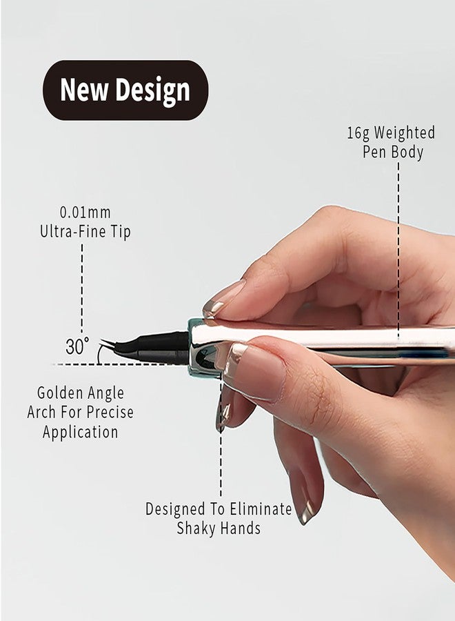 Easilydays Waterproof Eyebrow Pencil with 2 Tip, Microblading Eyebrow Pencils for Women, Waterproof and Last All Day Thin Brow Pencil with Precise Tip for Natural and Hair Like Brows, Soft Ash Black - Image 4