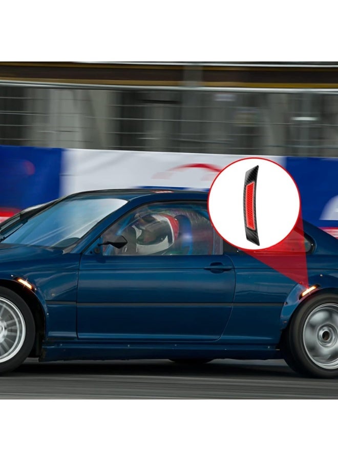 6 Pieces Car Reflective Trim Carbon Fiber Side Marker Stickers Automotive Exterior Accessories Door Reflector Guard for Car Pickup Truck Wheel Well Arch - Image 3