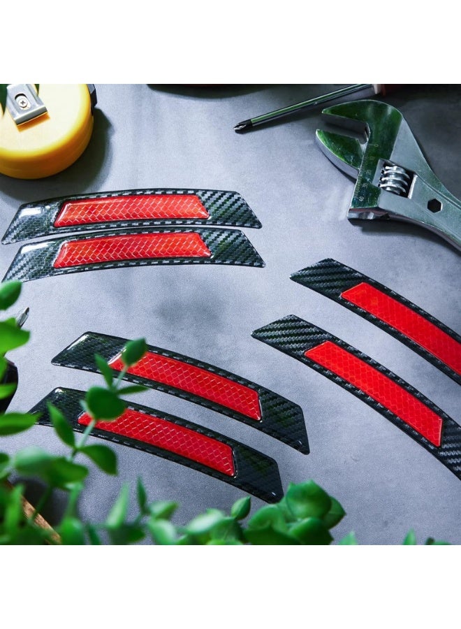 6 Pieces Car Reflective Trim Carbon Fiber Side Marker Stickers Automotive Exterior Accessories Door Reflector Guard for Car Pickup Truck Wheel Well Arch - Image 4