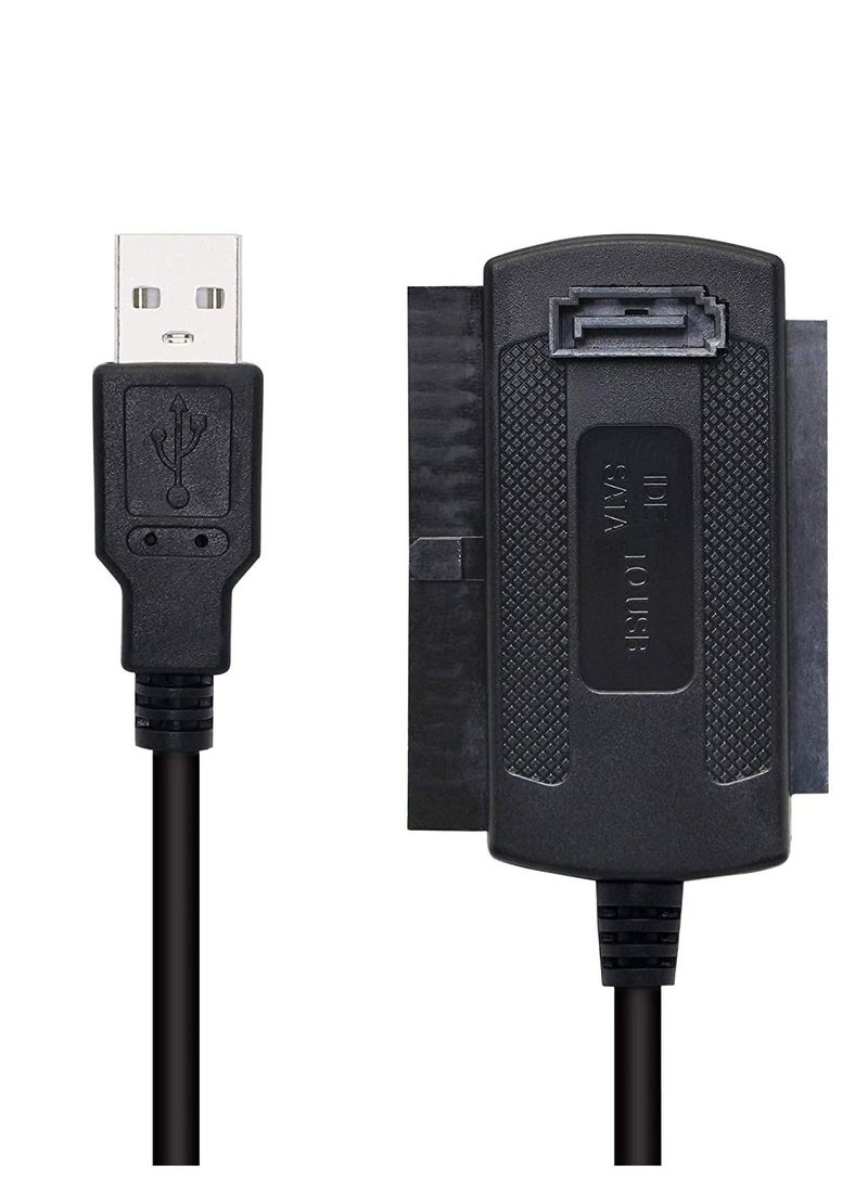 USB to SATA IDE Adapter, 2.0 Hard Drive Adapter Transfer Cable for Universal 2.5/3.5/5.25in DE and External Converter (1.8FT/Black)  - Image 3