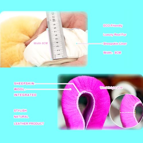 OGLAND Soft Fluffy Sheepskin Car Steering Wheel Cover for Universal Auto Vehicle Women Man 14 1/2 inch-15 1/2inch Fuzzy Accessories (Alpine Green) - Image 5