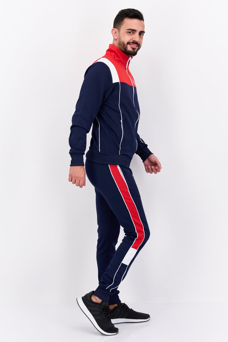 CROSSHATCH Men 2 Piece Sportswear Fit Training Tracksuit Set, Navy Combo - Image 3