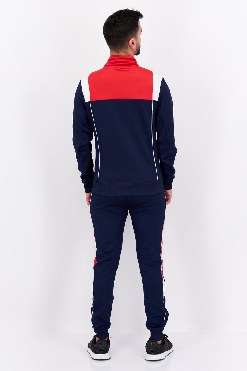 CROSSHATCH Men 2 Piece Sportswear Fit Training Tracksuit Set, Navy Combo - Image 4