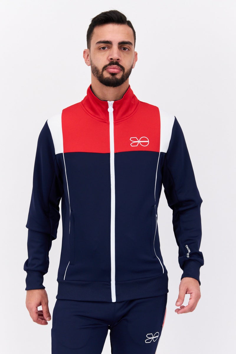 CROSSHATCH Men 2 Piece Sportswear Fit Training Tracksuit Set, Navy Combo - Image 2