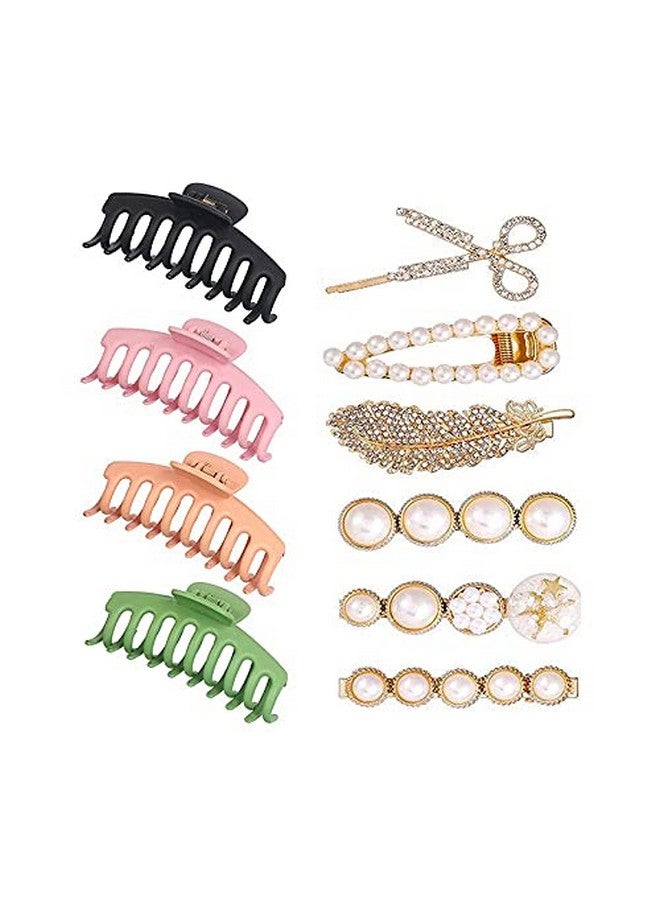 Belicia Belicia Pearls Hair Clips Claw for Women Girls Big Hair Claw Clips for Thick Thin Hair for Birthday Gifts Bling Hairpins Headwear Barrette Styling Tools Accessories - Image 1