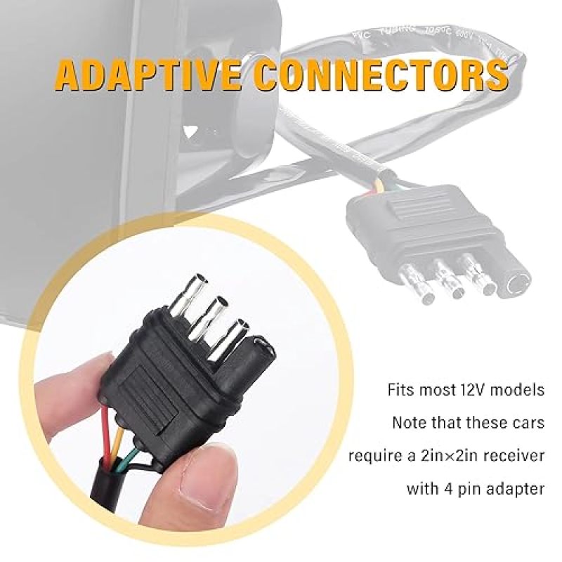 LED Trailer Light 15-LED 1000 Lumens 2-Inch Hitch Mount Brake Light - Waterproof All-Weather ABS Housing Plug-and-Play Trailer Tail Light for Towing Safety - Image 4