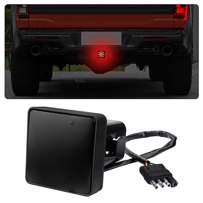 LED Trailer Light 15-LED 1000 Lumens 2-Inch Hitch Mount Brake Light - Waterproof All-Weather ABS Housing Plug-and-Play Trailer Tail Light for Towing Safety - Image 1