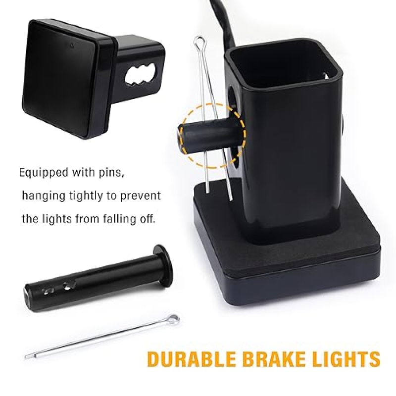 LED Trailer Light 15-LED 1000 Lumens 2-Inch Hitch Mount Brake Light - Waterproof All-Weather ABS Housing Plug-and-Play Trailer Tail Light for Towing Safety - Image 5