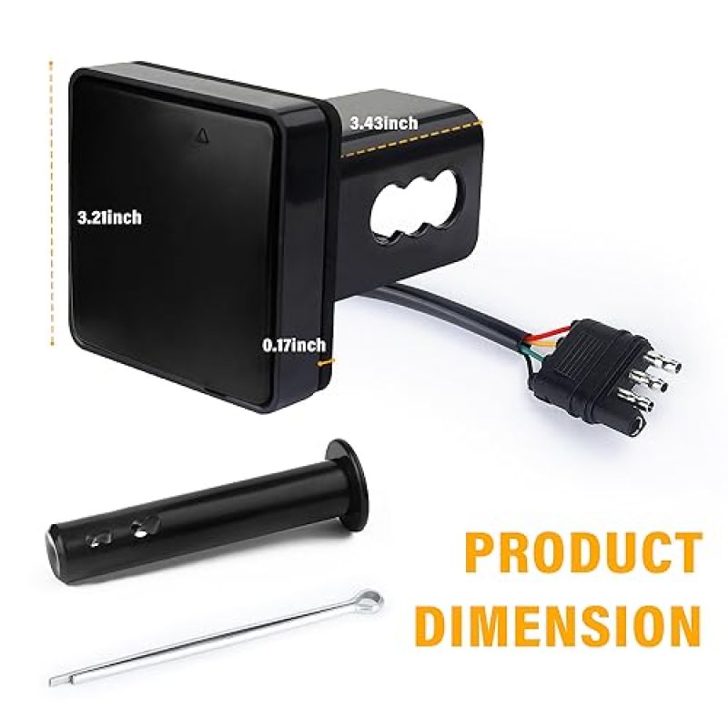 LED Trailer Light 15-LED 1000 Lumens 2-Inch Hitch Mount Brake Light - Waterproof All-Weather ABS Housing Plug-and-Play Trailer Tail Light for Towing Safety - Image 2