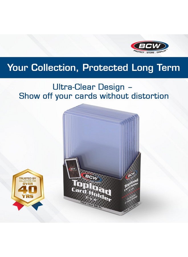 BCW 108 PT. Thick Card Topload Holder - Pack of 1 | Durable Rigid PVC Toploader | Toploaders for Memorabilia, Jersey, Patch, and Relic Cards - Image 2