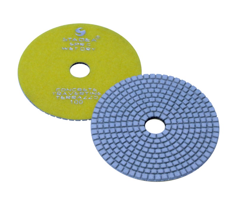 Stadea PPD123N 7" Dry Diamond Polishing Pads for Concrete Marble Travertine Terrazzo Floor Edges Countertop Polishing - Grit 100, Series Super C
