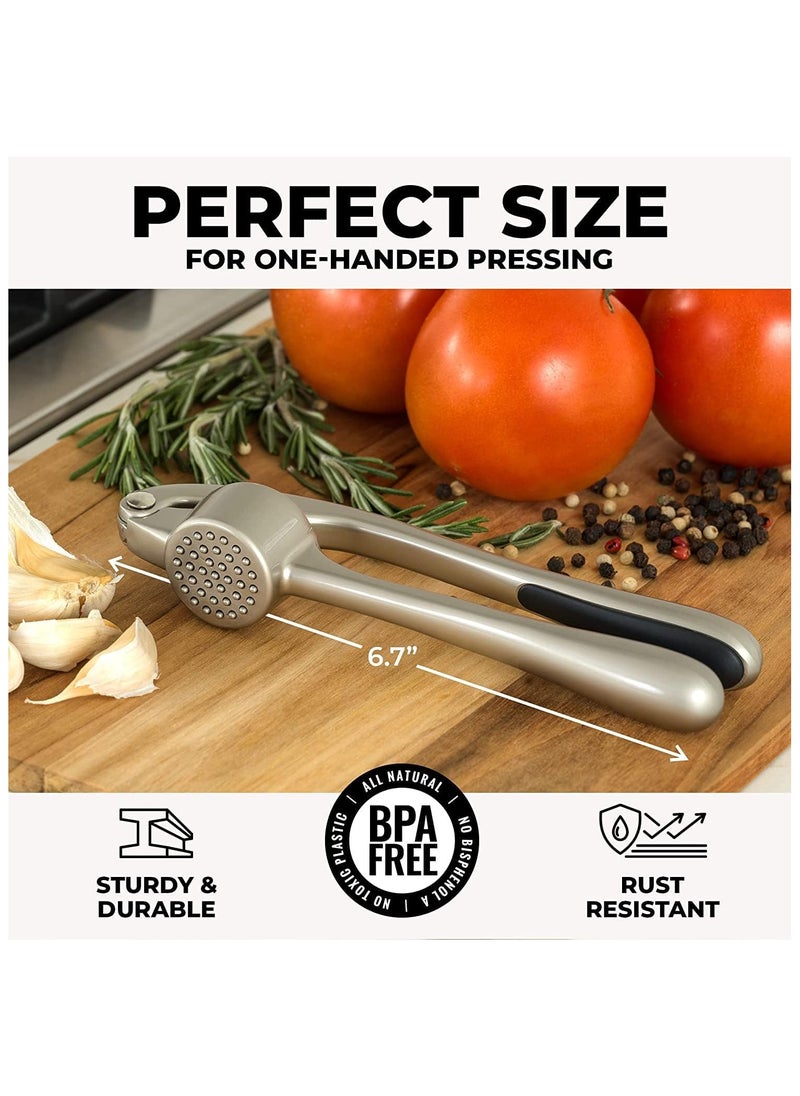 TOP CHOICE - Garlic Press Stainless Steel Premium Professional Kitchen Garlic Crusher Ergonomic Handle Rust Proof Easy Squeeze Clean Dishwasher Safe Kitchen Cooking Gadget - Image 1