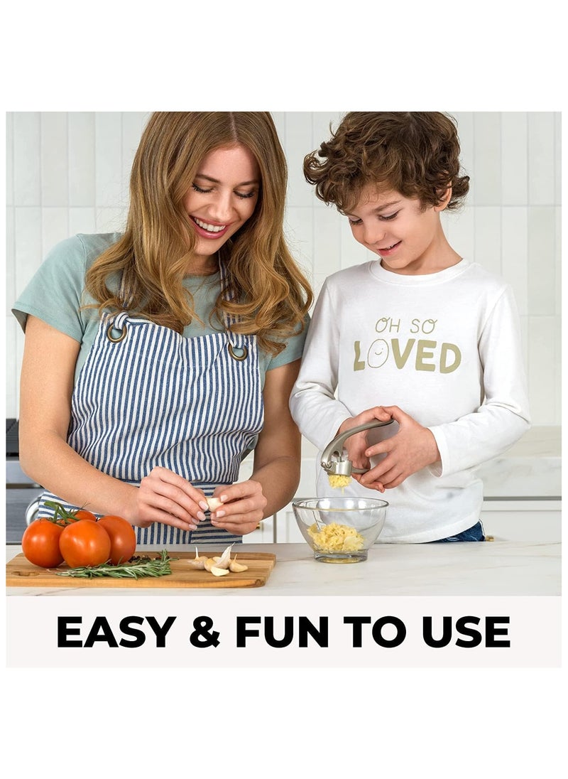 TOP CHOICE - Garlic Press Stainless Steel Premium Professional Kitchen Garlic Crusher Ergonomic Handle Rust Proof Easy Squeeze Clean Dishwasher Safe Kitchen Cooking Gadget - Image 1