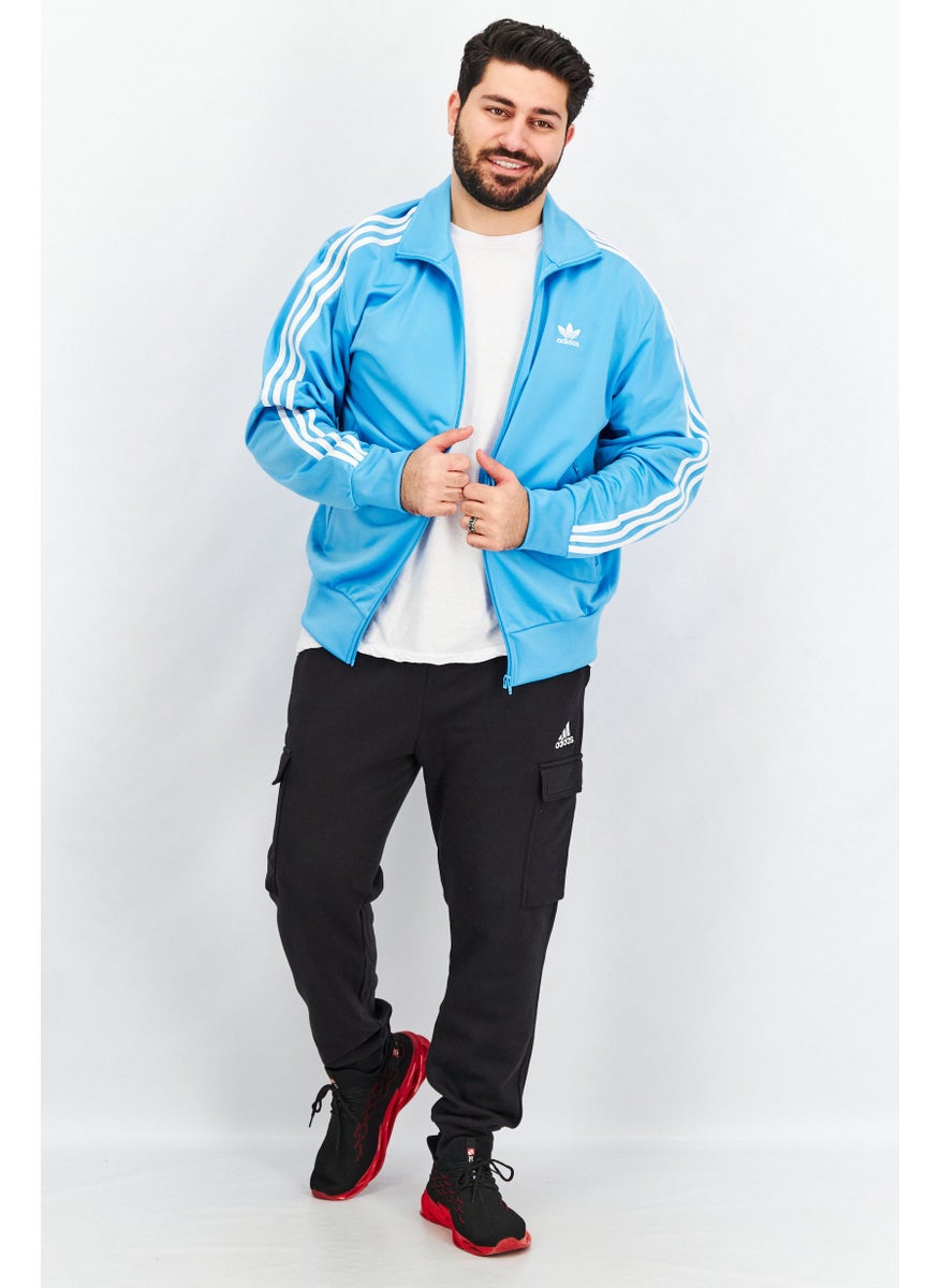 adidas Originals - Men Regular Fit Full Zip Long Sleeve Training Sweatshirts, Blue - Image 1