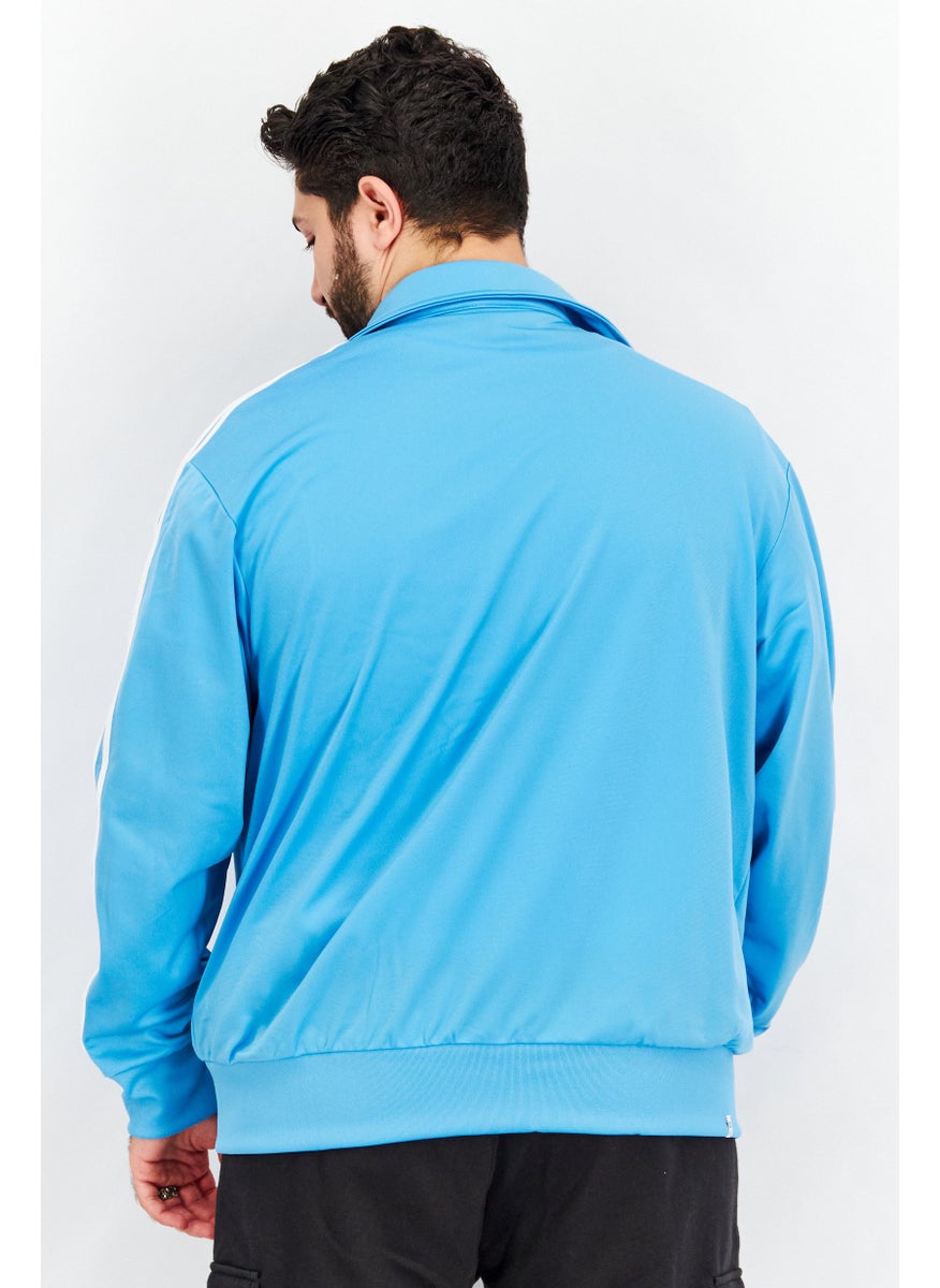 adidas Originals - Men Regular Fit Full Zip Long Sleeve Training Sweatshirts, Blue - Image 1