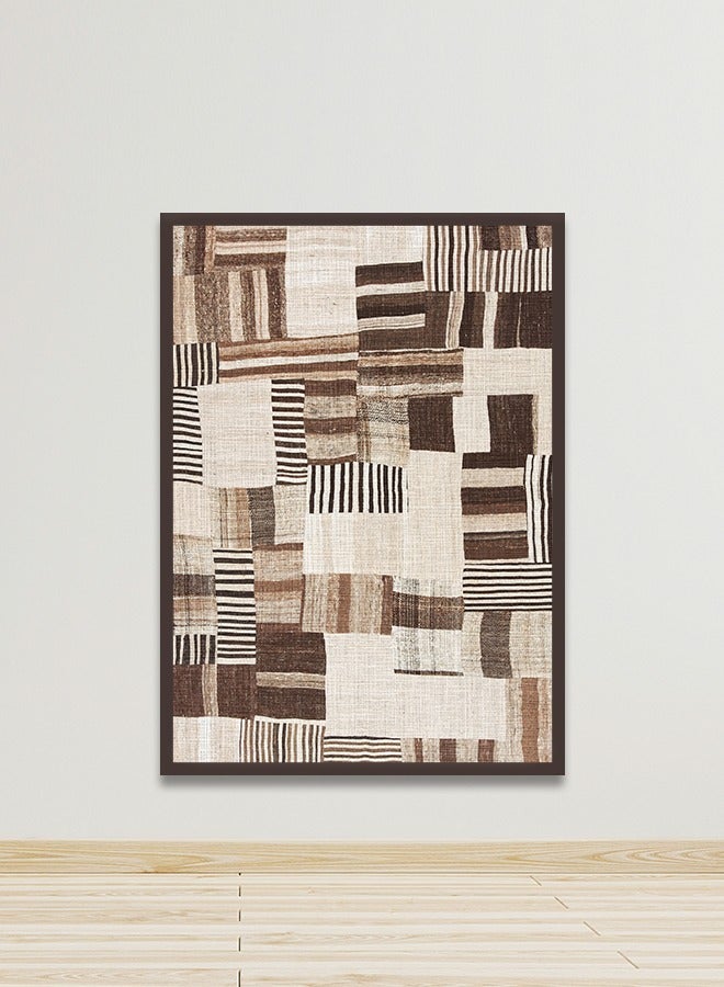 Marktna Canvas Wall Art For Wall Decoration Abstract Design With A Hollow Brown Frame Size 120x80cm One Piece - Image 1