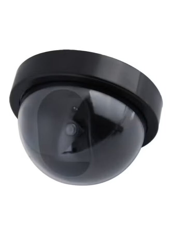 1-Piece Dummy Dome Security Camera – Fake Surveillance with Flashing Red Light (Black) - Image 5
