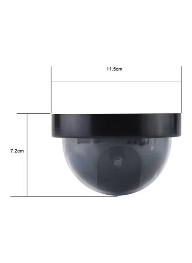 1-Piece Dummy Dome Security Camera – Fake Surveillance with Flashing Red Light (Black) - Image 3