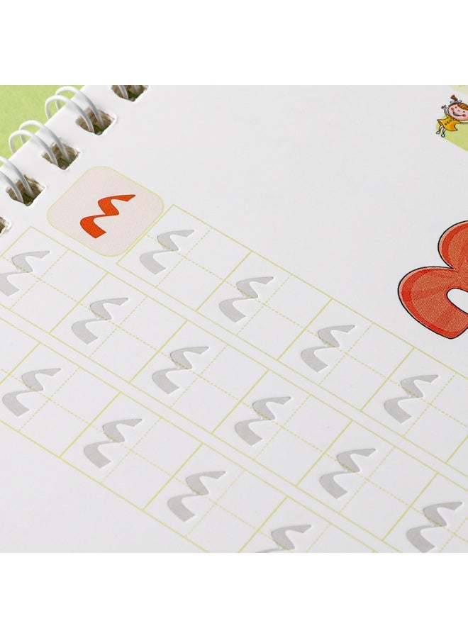 4PCS Arabic Calligraphy Copybook Set | Kids Grooved Writing Practice Book | Preschool Hard Pen Writing Pad | Magic Reusable Writing Book | Includes Alphabet/Numbers/Addition & Subtraction/Drawing | 10 Erasable Pens + Pencil Grip | 3D Grooves Enhance Memory | Clear Printing | Early Education Essential | Parent-Child Learning Tool - Image 3