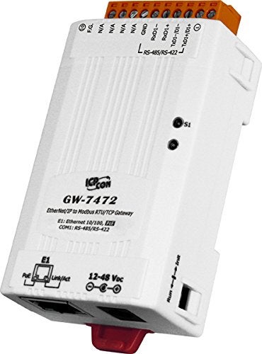 ICP Das بوابة ICP DAS USA ICP-GW-7472 Ethernet/IP إلى Modbus RTU/Modbus TCP PoE، متوافقة مع وحدات ألين برادلي. - Image 1