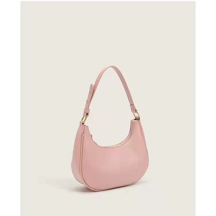 Korean Chic Crescent Fashion Shoulder Bag Pink 