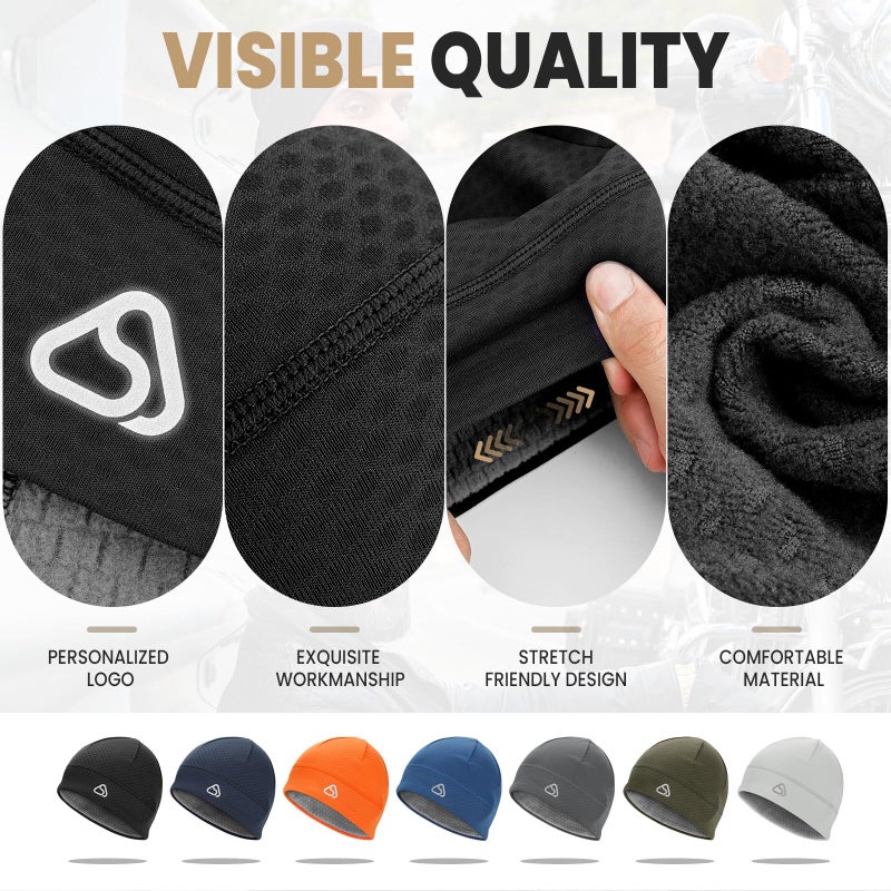 AOPREL Skull Cap for Men & Women - Unidirectional Moisture Absorption & Sweat Wicking Quick-Dry Technology Running Beanie Hat, Breathable Skull Cap Beanie, Windproof Thermal Helmet Liner Royal Blue - Image 5