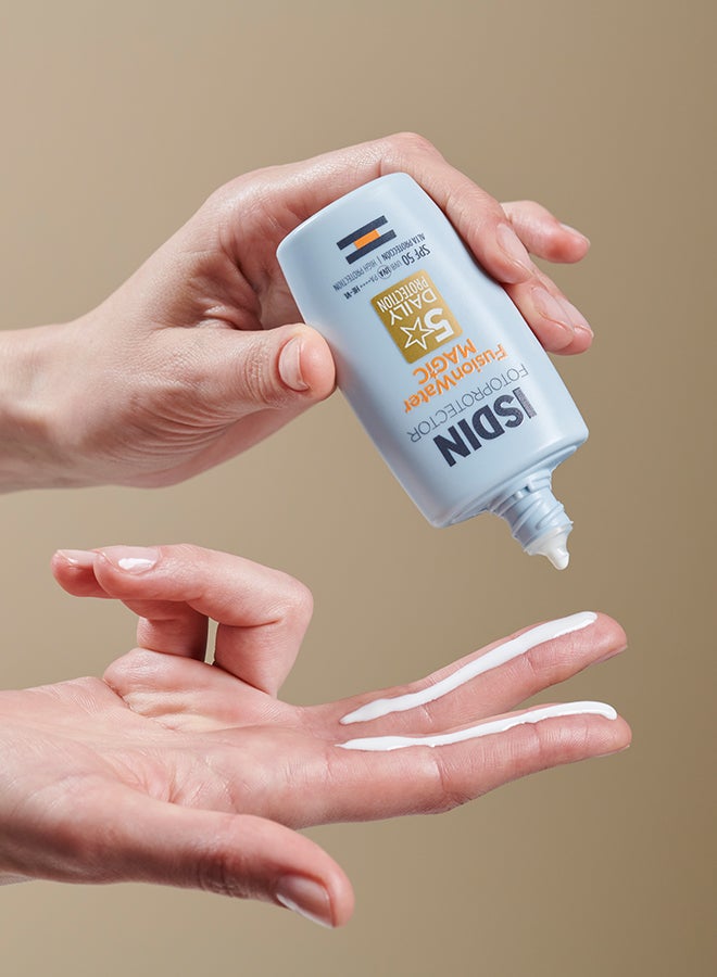 ISDIN Fotoprotector Fusion Water Magic Spf 50 [50Ml] – Oil-Free Daily Facial Sunscreen With Vitamin E And Hyaluronic Acid For An Invisible Finish - Image 5