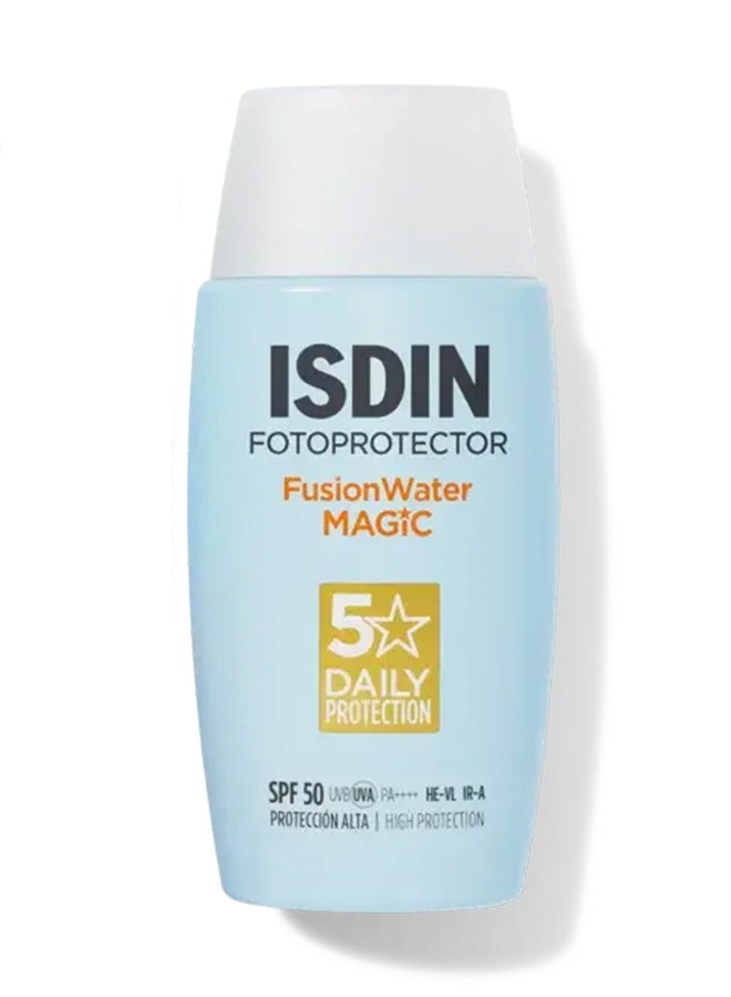 ISDIN Fotoprotector Fusion Water Magic Spf 50 [50Ml] – Oil-Free Daily Facial Sunscreen With Vitamin E And Hyaluronic Acid For An Invisible Finish - Image 1