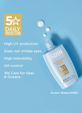 واقي الشمس فوسيون ووتر ماجيك SPF 50 [50 مل] – واقي شمس يومي خالي من الزيوت مع فيتامين E وحمض الهيالورونيك لإنهاء غير مرئي - view 3
