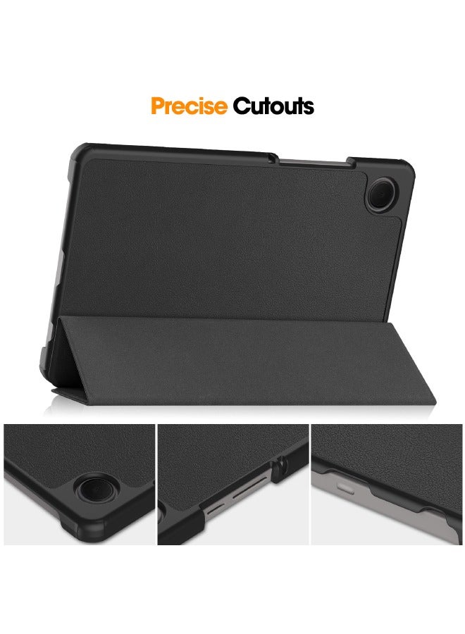 حافظة سامسونج جالاكسي تاب A9 مقاس 8.7 بوصة، حافظة تابلت ذكية ثلاثية الطي، حافظة صلبة قابلة للطي بزوايا متعددة الرؤية مع خاصية النوم التلقائي لجهاز سامسونج جالاكسي تاب A9 8.7 بوصة 2023، أسود - Image 4