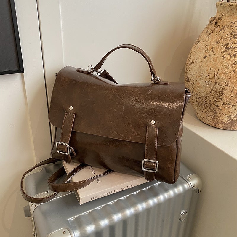 Fashionable Large Capacity Portable Tote Bag Women'S 2025 Spring New Retro High-Grade Texture College Style Backpack - Image 3