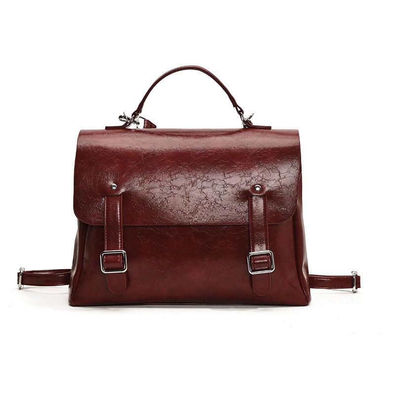 Fashionable Large Capacity Portable Tote Bag Women'S 2025 Spring New Retro High-Grade Texture College Style Backpack - Image 1