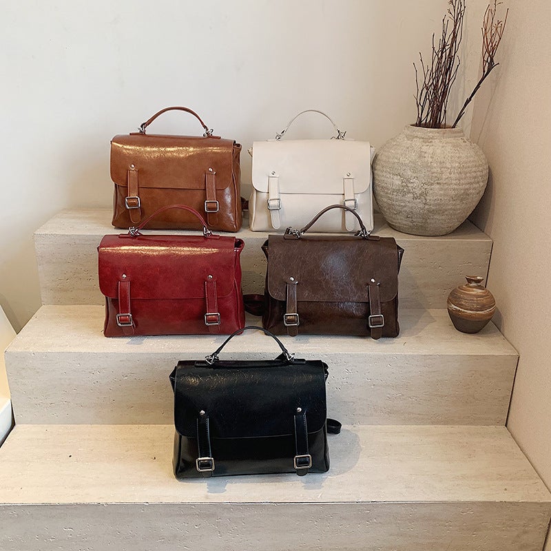 Fashionable Large Capacity Portable Tote Bag Women'S 2025 Spring New Retro High-Grade Texture College Style Backpack - Image 5