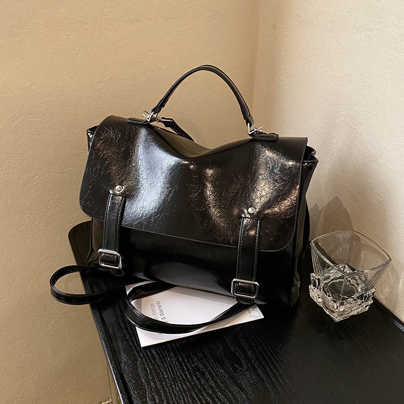 Fashionable Large Capacity Portable Tote Bag Women'S 2025 Spring New Retro High-Grade Texture College Style Backpack - Image 2