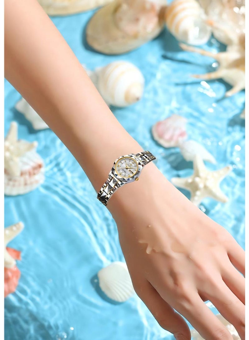 POEDAGAR Watch For Women Stainless Steel Quartz Luminous Water Resistant Watch - Image 2